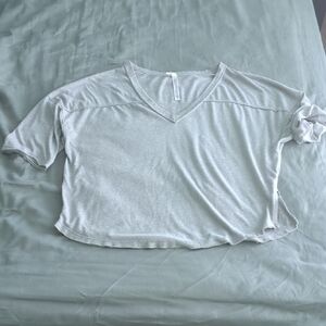 FP V Neck Oversized Tee With Side Slits- XS